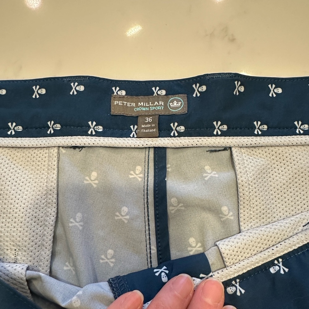 Peter Millar Navy Skull Patterned Shorts - Picture 2 of 6